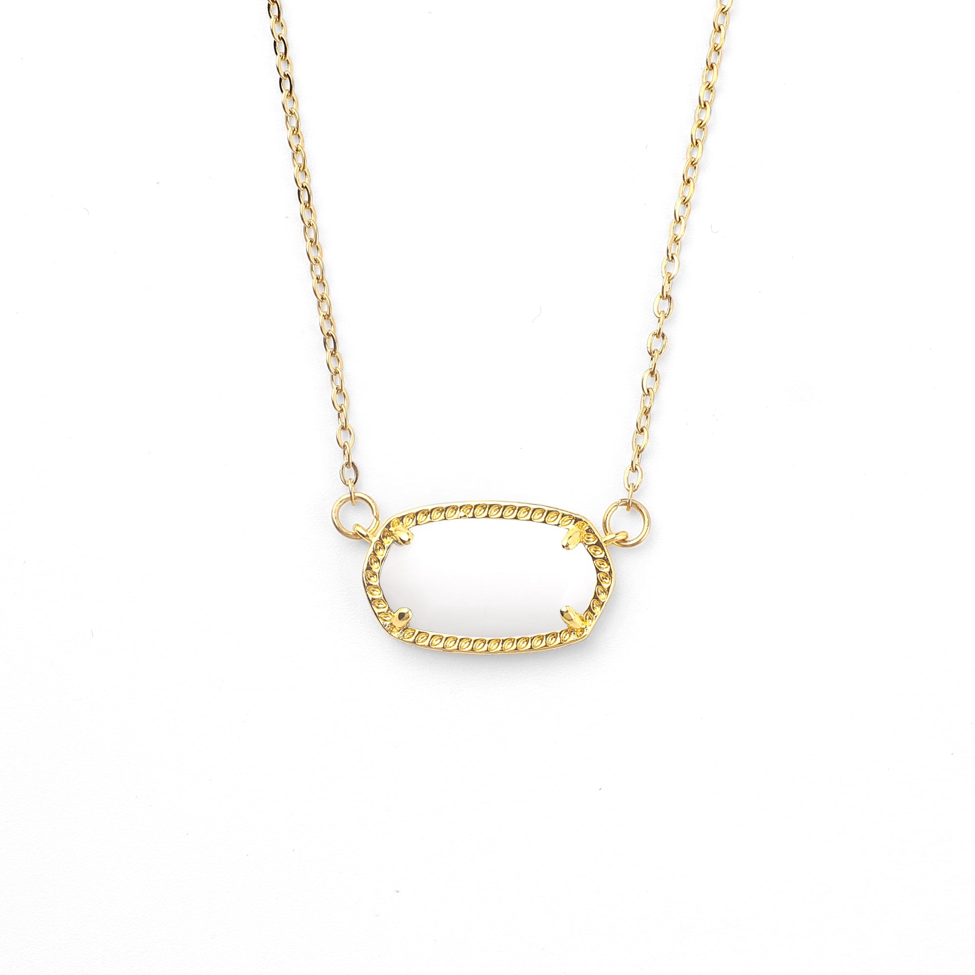 Oval Birthstone Pendant Necklace