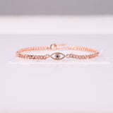 Dainty Cuban Link Chain Evil Eye Bracelet