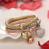 Solid Hearts Metal Bracelet