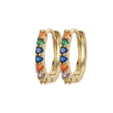 Gemstone Sleeper Huggie Hoop Earrings