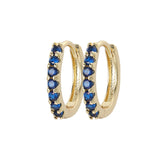 Gemstone Sleeper Huggie Hoop Earrings