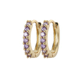 Gemstone Sleeper Huggie Hoop Earrings