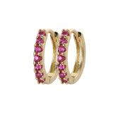 Gemstone Sleeper Huggie Hoop Earrings