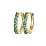 Gemstone Sleeper Huggie Hoop Earrings