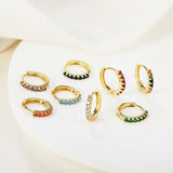 Gemstone Sleeper Huggie Hoop Earrings
