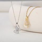 Mother of Pearl & Pave Hearts Necklace