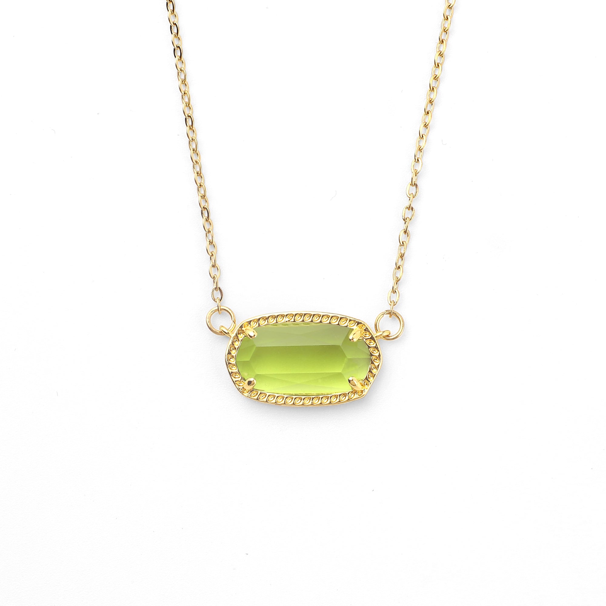 Oval Birthstone Pendant Necklace