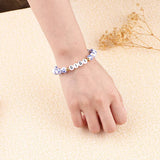 Blue Porcelain Floral Beaded Bracelet for Mom & Grandma
