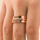 Personalized Name Birthstones Stacking Rings