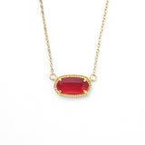 Oval Birthstone Pendant Necklace