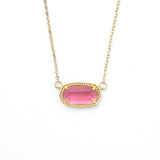 Oval Birthstone Pendant Necklace