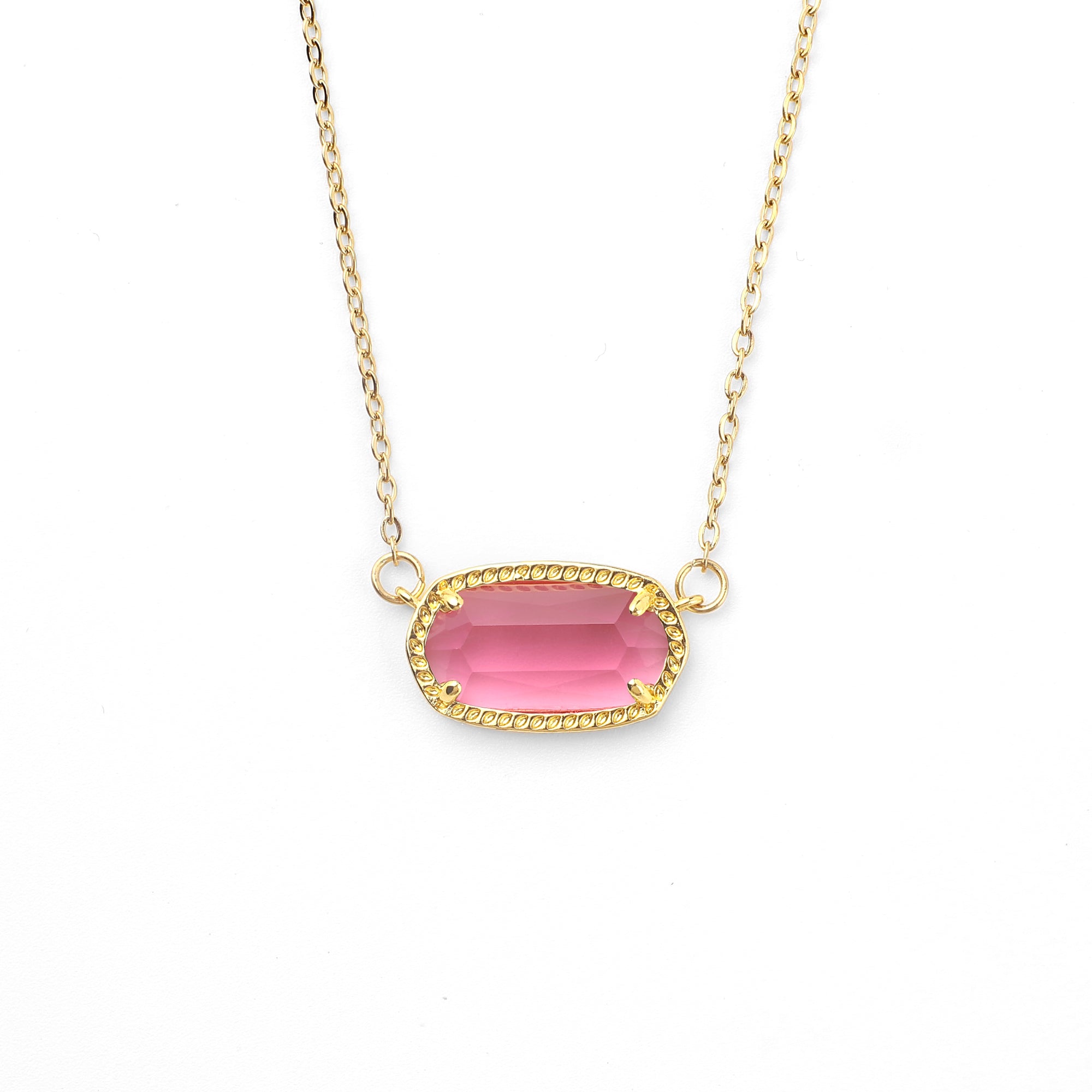 Oval Birthstone Pendant Necklace
