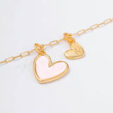 Mother Of Pearl Heart Initial Necklace