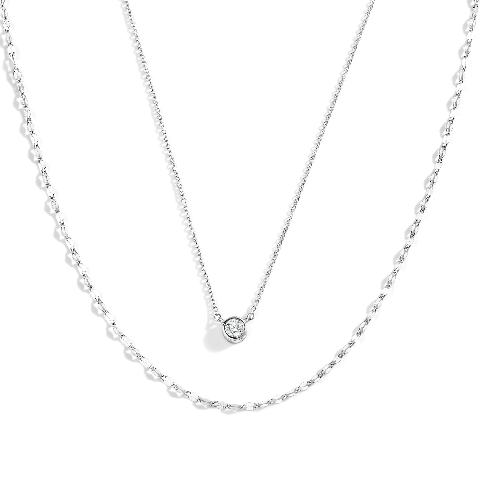 Classic Bezel Necklace and Petal Chain Set