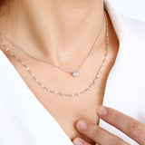 Classic Bezel Necklace and Petal Chain Set