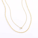 Classic Bezel Necklace and Petal Chain Set