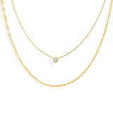 Classic Bezel Necklace and Petal Chain Set