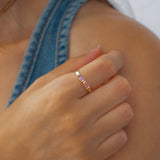 Adjustable Double Birthstone Ring