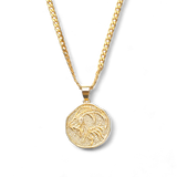 Astrological Sign Coin Pendant Necklace