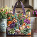 Artisanal Tote Bag for Succulents Garden