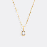 Baguette Birthstone Charm Necklace
