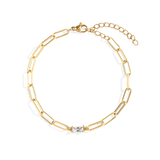 Baguette Birthstone Paperclip Bracelet