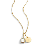 Baguette Birthstone & Initial Necklace