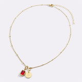 Baguette Birthstone & Initial Necklace