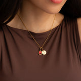 Baguette Birthstone & Initial Necklace