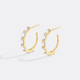 Baguette Diamond Hoop Earrings