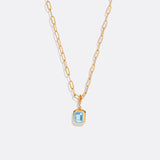 Baguette Birthstone Necklace