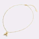 Balloon Initial Necklace with Satellite Chain
