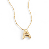 Balloon Initial Necklace with Satellite Chain