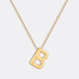 Balloon Initial Necklace with Satellite Chain