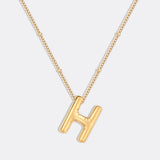 Balloon Initial Necklace with Satellite Chain