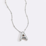 Balloon Initial Necklace with Satellite Chain