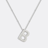 Balloon Initial Necklace with Satellite Chain
