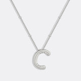 Balloon Initial Necklace with Satellite Chain