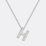 Balloon Initial Necklace with Satellite Chain