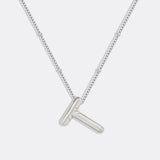 Balloon Initial Necklace with Satellite Chain