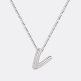 Balloon Initial Necklace with Satellite Chain