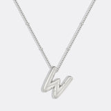 Balloon Initial Necklace with Satellite Chain