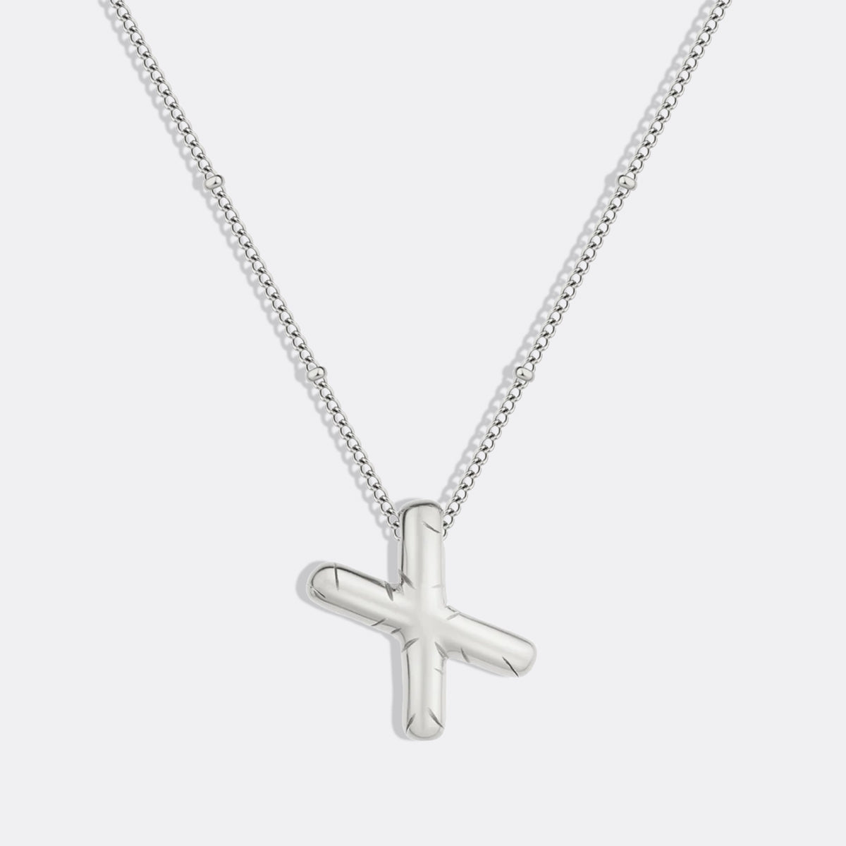 Balloon Initial Necklace with Satellite Chain