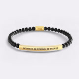 Be Brave. Be Strong. Be Badass Beaded Inspire Bracelet