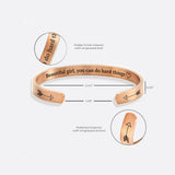 Beautiful Girl You Can Do Hard Things Cuff Bracelet