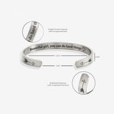Beautiful Girl You Can Do Hard Things Cuff Bracelet