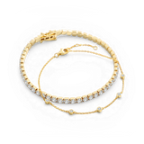 Bezel Set Bracelet and Tennis Bracelet Bundle