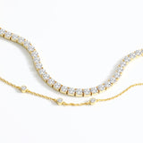 Bezel Set Bracelet and Tennis Bracelet Bundle