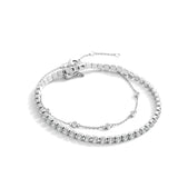 Bezel Set Bracelet and Tennis Bracelet Bundle
