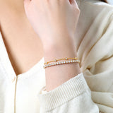 Bezel Set Bracelet and Tennis Bracelet Bundle